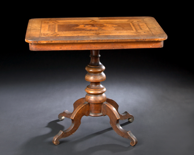 Appraisal: William IV Inlaid Walnut Center Table second quarter th century