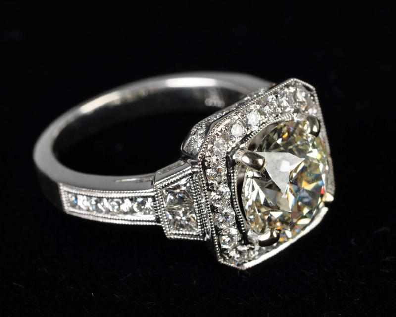 Appraisal: K W Gold Diamond Ring Description Diamonds ct center stone