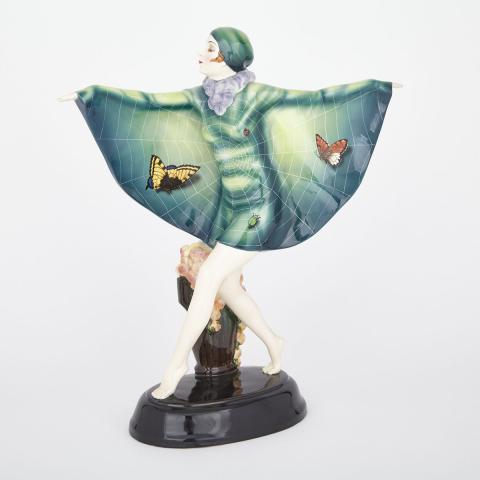 Appraisal: Goldscheider Figure of Butterfly Girl Josef Lorenzl s wearing a