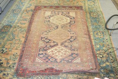 Appraisal: A Hamadan rug with triple-pole medallion cm x cm another