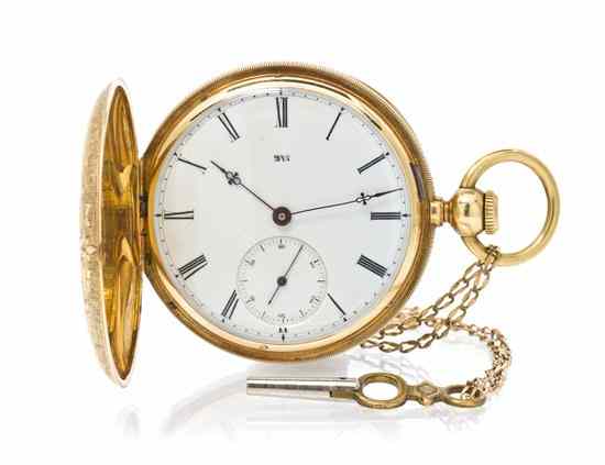 Appraisal: An Karat Yellow Gold Hunter Case Key Wound Pocket Watch