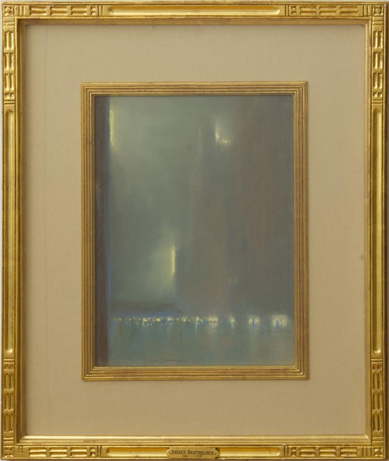 Appraisal: JOHANN BERTHELSEN - CITY NOCTURNE Pastel on paper signed 'Johann