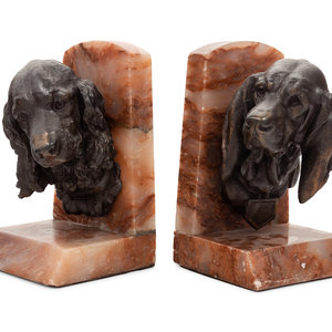 Appraisal: After Prosper Lecourtier French - Setter and Hound a pair