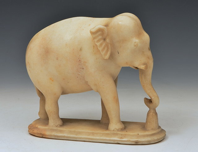 Appraisal: AN INDIAN MARBLE MODEL of an elephant th Century cm