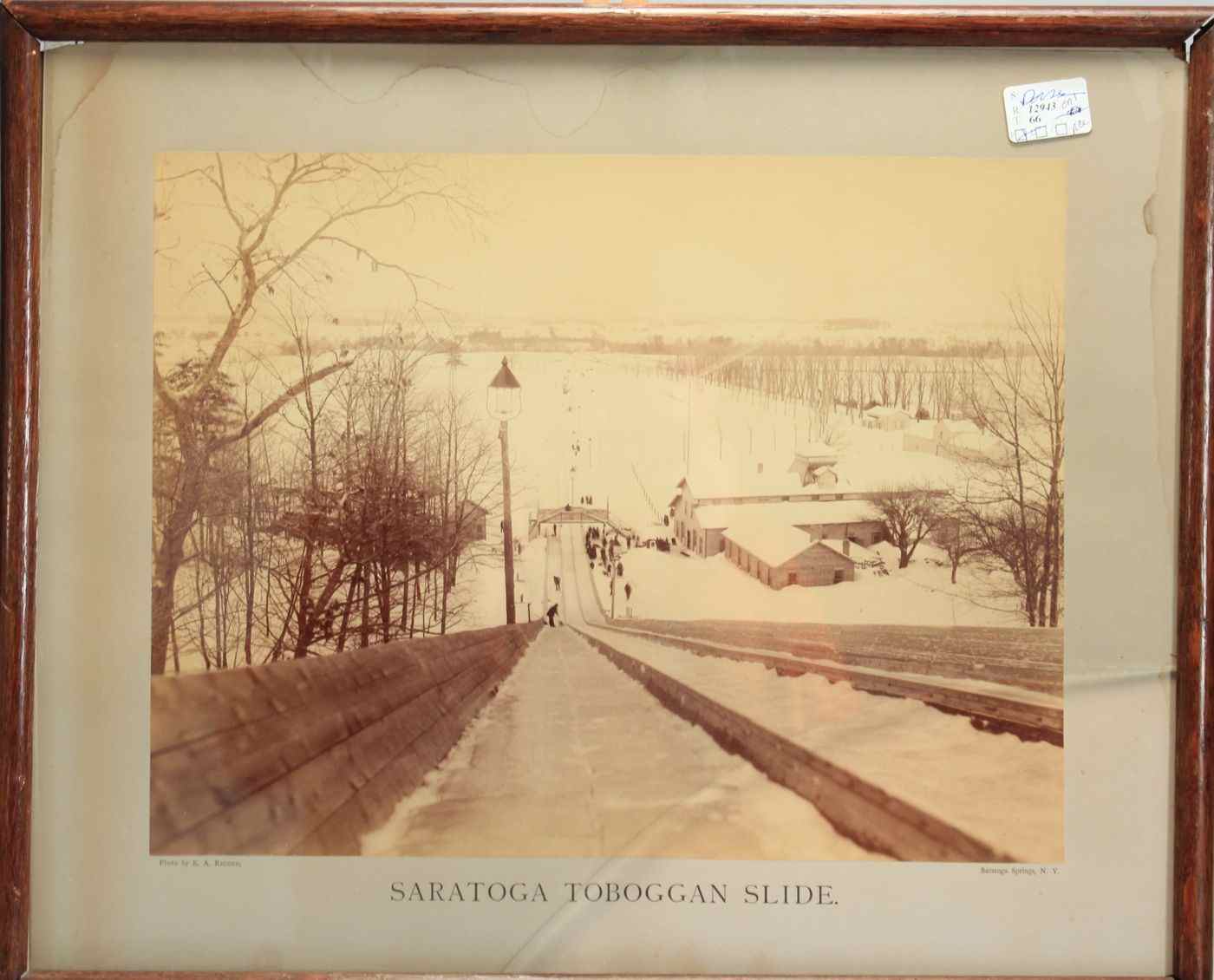 Appraisal: FRAMED PRINT FROM A PHOTOCirca Saratoga Toboggan Slide'' Photo by