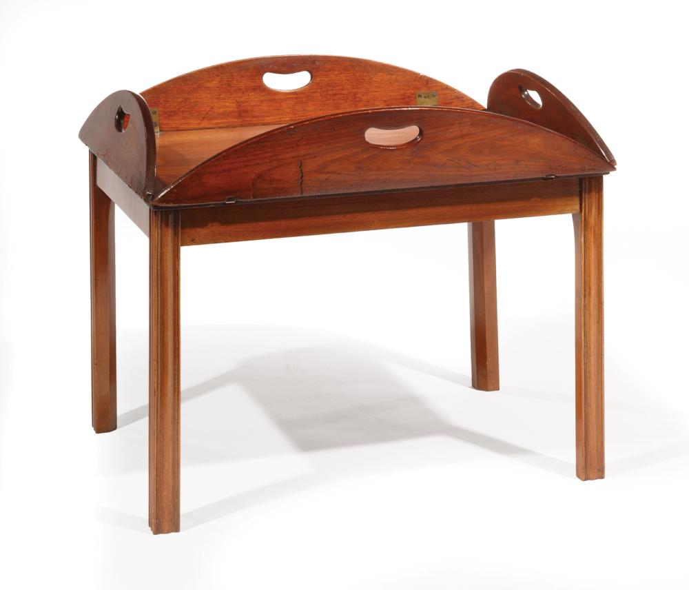 Appraisal: George III-Style Mahogany Butler's Tray Table andtique and later oval