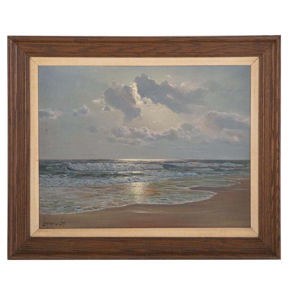 Appraisal: Leonard C Lane Sunlit Seascape oil on canvas American -