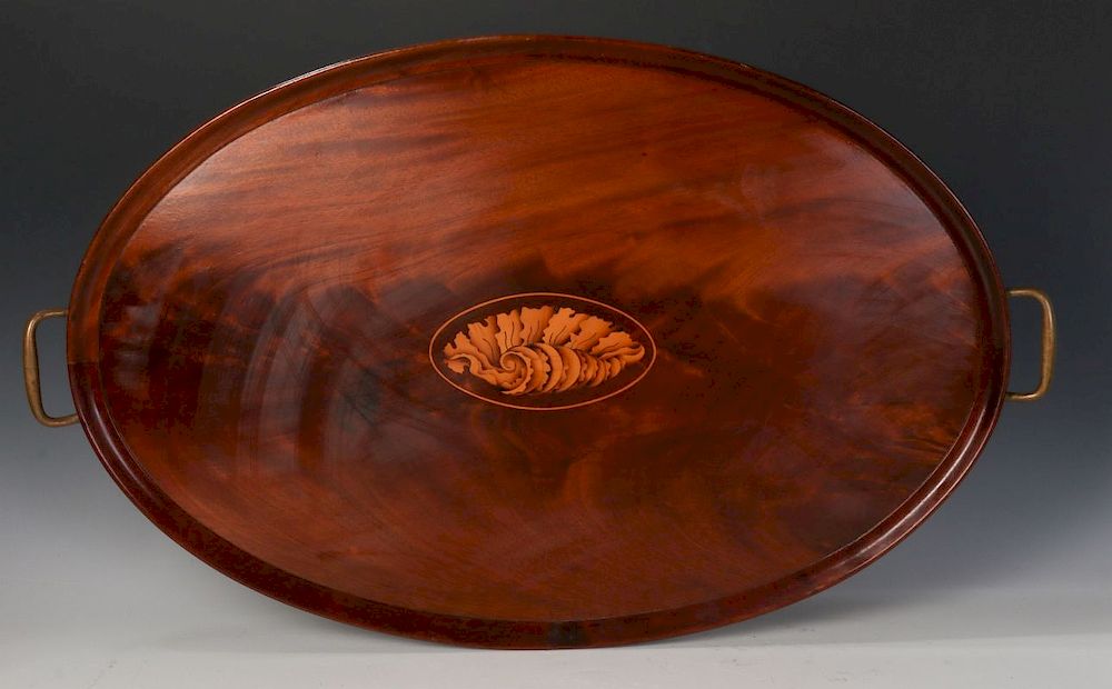 Appraisal: AN EARLY TH C COWAN CHICAGO INLAID MAHOGANY TRAY The