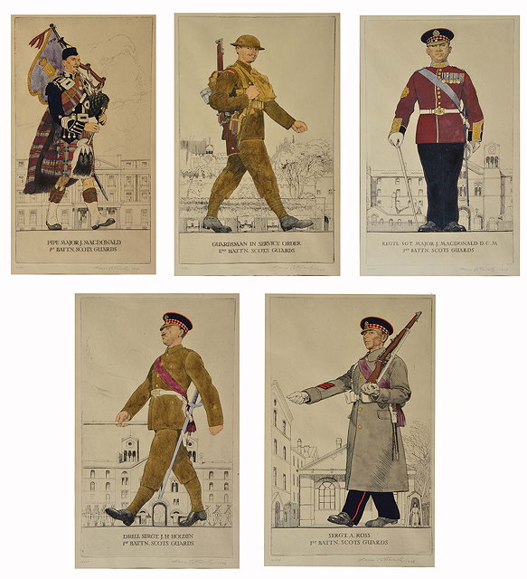 Appraisal: LANCE CATTERMOLE - A set of five coloured prints of