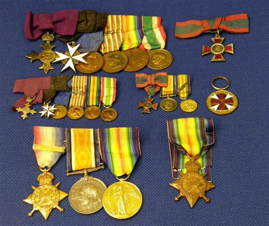 Appraisal: First World War Mother and Sons family group of medals