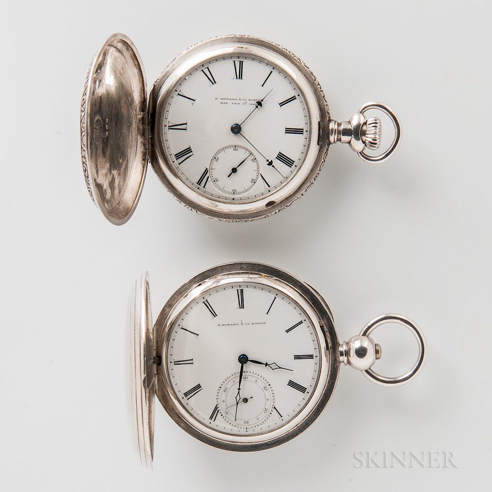 Appraisal: Two Coin Silver E Howard Co Hunter-case Watches Two Coin