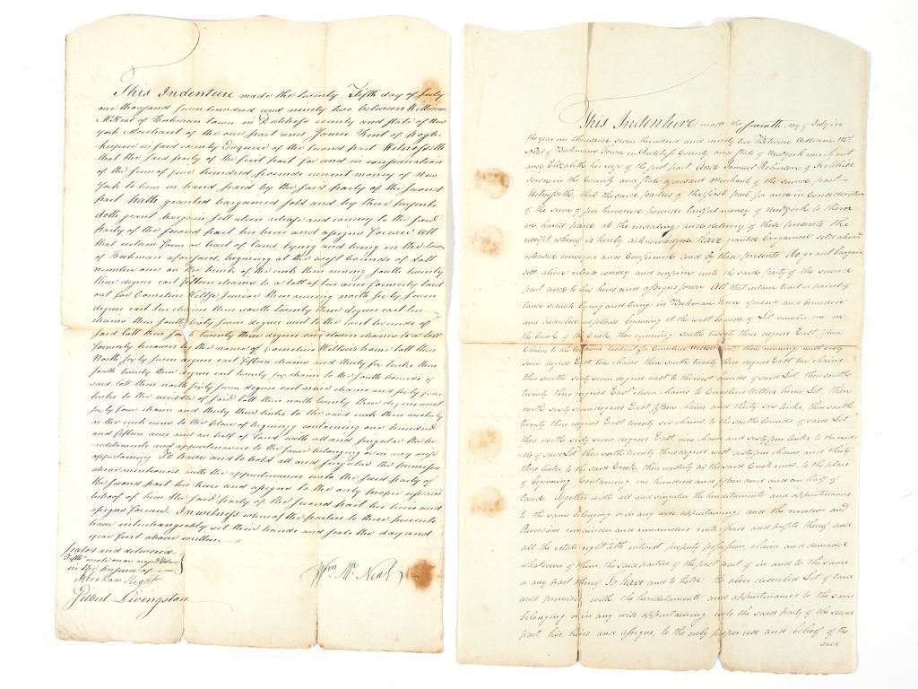 Appraisal: Two indentures both signed by New York lawyer and legislator