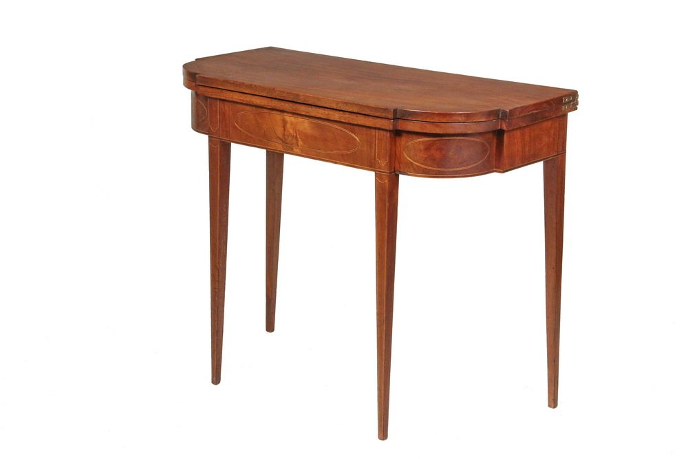 Appraisal: FEDERAL PERIOD CARD TABLE - Hepplewhite Modified 'D' Card Table