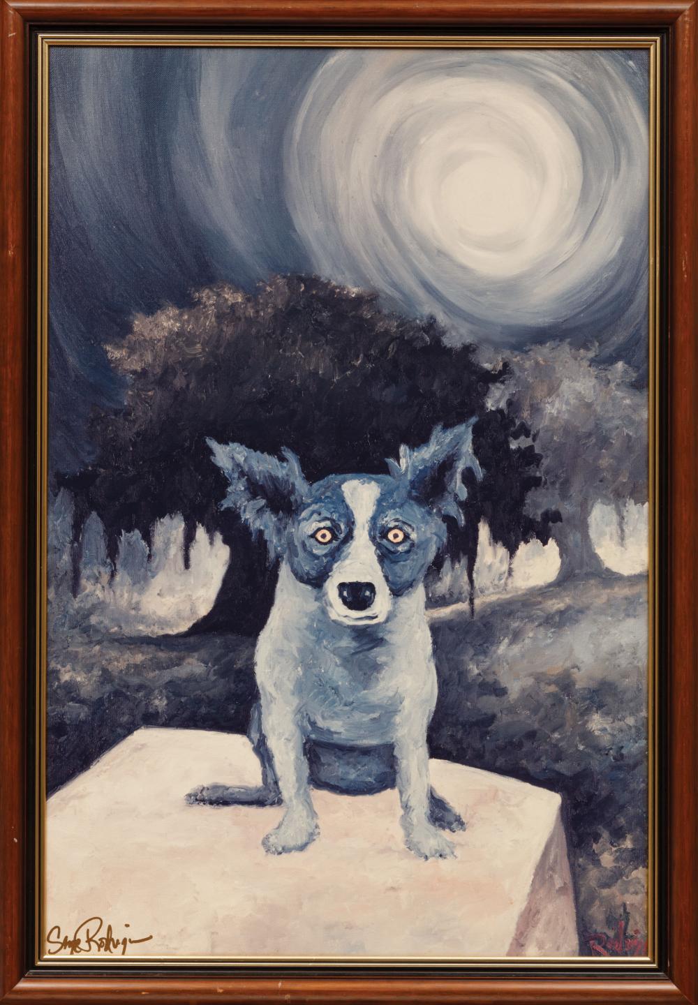 Appraisal: George Rodrigue American Louisiana - Cosmos Dog direct image transfer