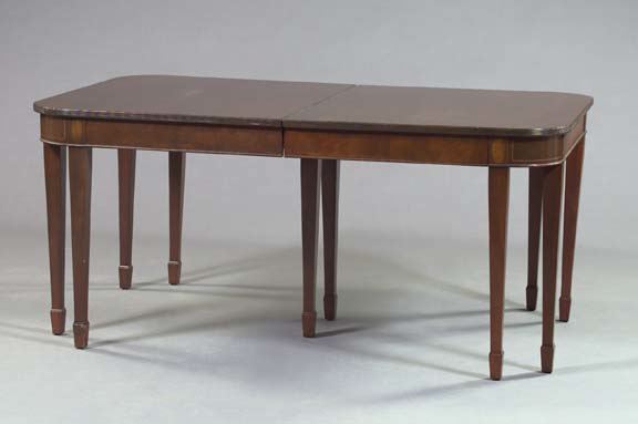 Appraisal: Inlaid Mahogany Hepplewhite-Style Dining Table the rectangular top with a