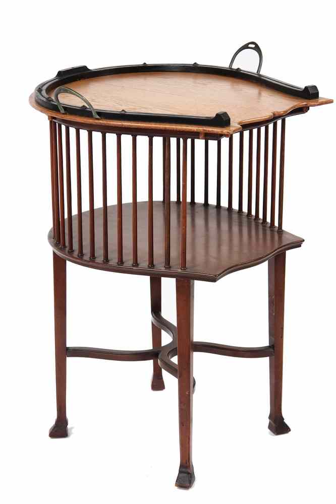 Appraisal: HORSESHOE TABLE - Equestrian Themed Tea Table ca with horseshoe