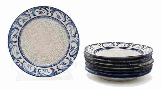 Appraisal: A Collection of Eight Dedham Pottery Plates each having a