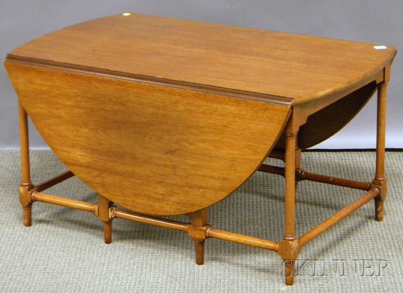 Appraisal: Beacon Hill Collection Mahogany Drop-leaf Gate-leg Low Table with stretcher