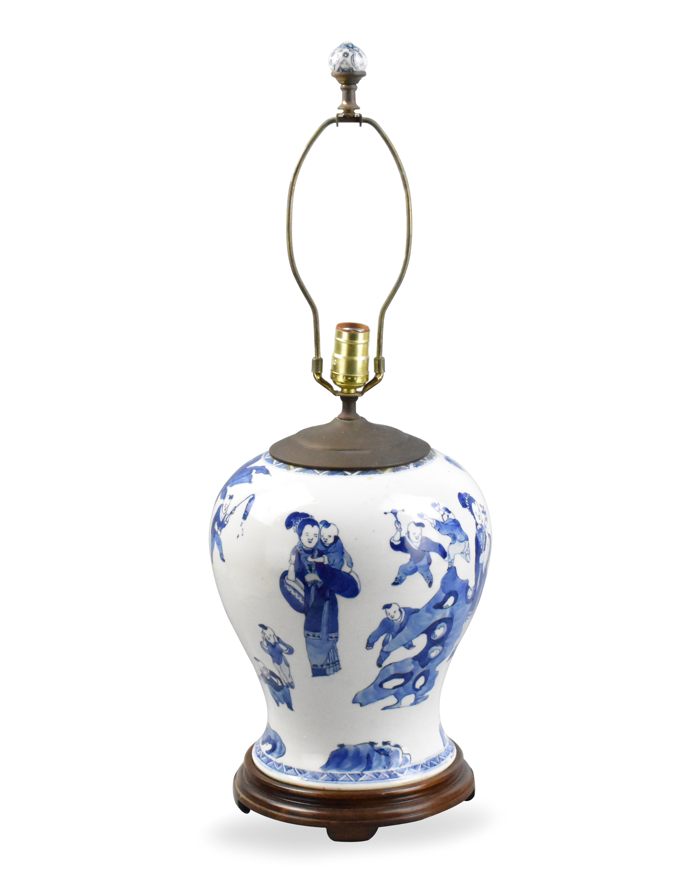 Appraisal: A Chinese blue and white figural jar MAL th century