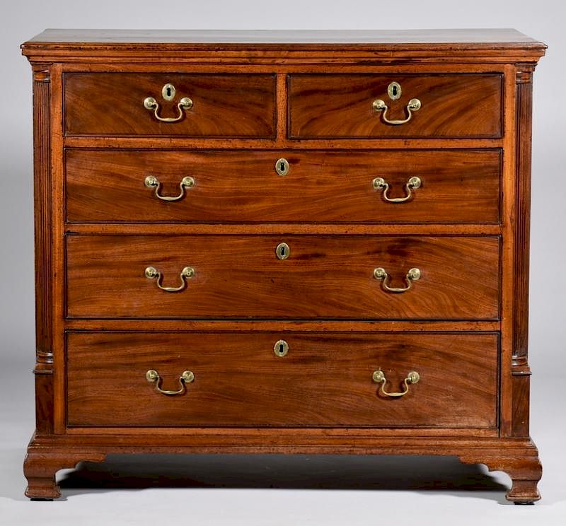 Appraisal: George III Mahogany Chest of Drawers English Georgian mahogany chest