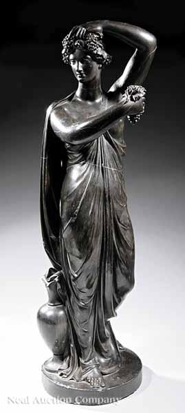 Appraisal: A Regency Bronze-Patinated Plaster Figure of a Bacchante by Humphrey