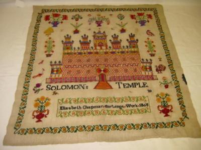 Appraisal: A VICTORIAN WOOLWORK SAMPLER worked by Elizabeth Chapman Borlings dated