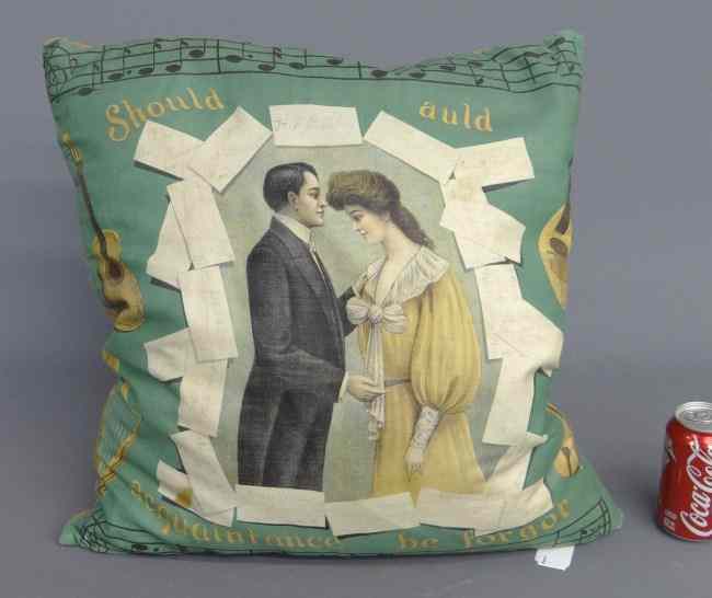 Appraisal: C printed pillow ''Should Old Acquaintance Be Forgot '' ''