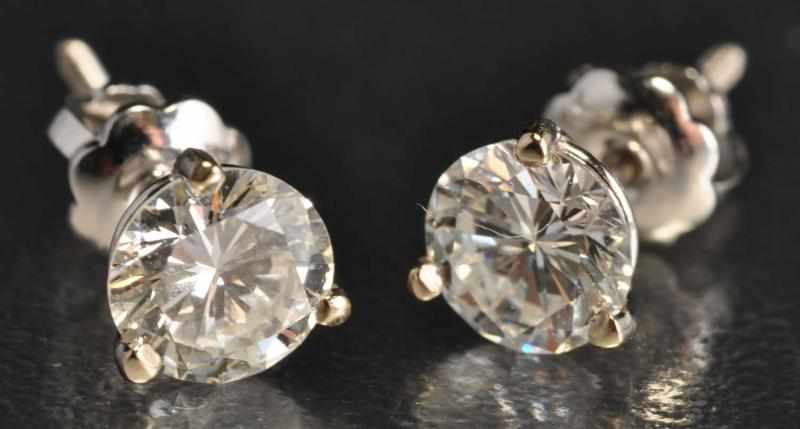 Appraisal: Pair of K W Gold Diamond Earrings Description Diamonds ctw