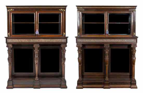 Appraisal: A Pair of Regency Style Rosewood and Gilt Metal Mounted