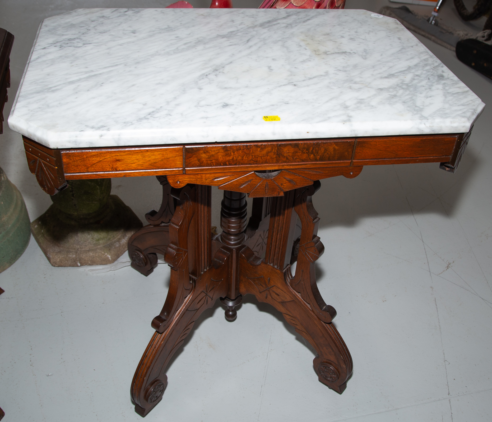 Appraisal: RENAISSANCE REVIVAL MARBLE TOP LAMP TABLE Circa in H in