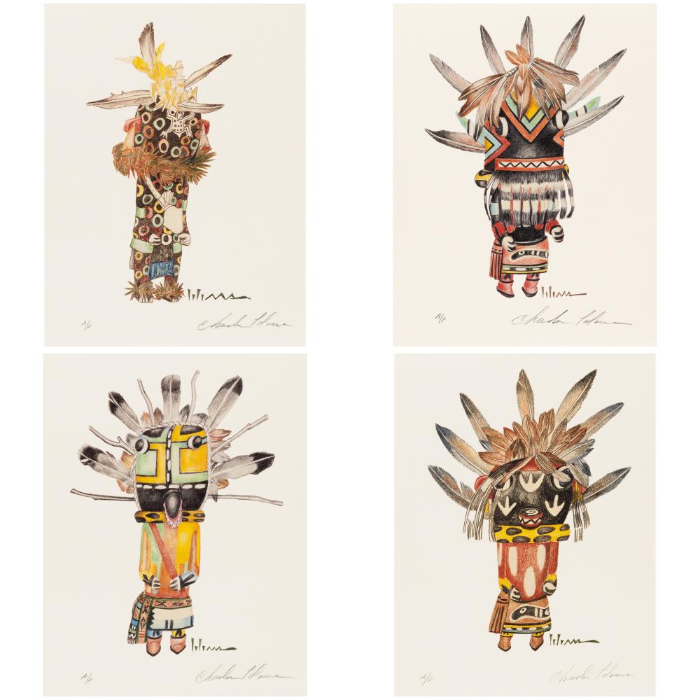 Appraisal: Charles Loloma Hopi - Group of Four Signed Katsina Prints