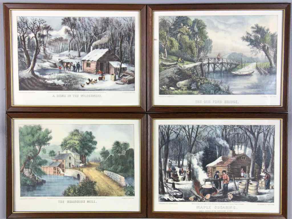 Appraisal: Currier And Ives Prints In ColorsTitled '' A Home In