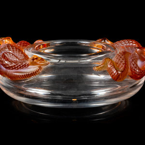 Appraisal: A Lalique Serpent Bowl Width inches Property from the Collection