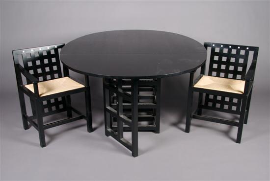 Appraisal: A Pair of Chairs and a Table after Mackintosh by