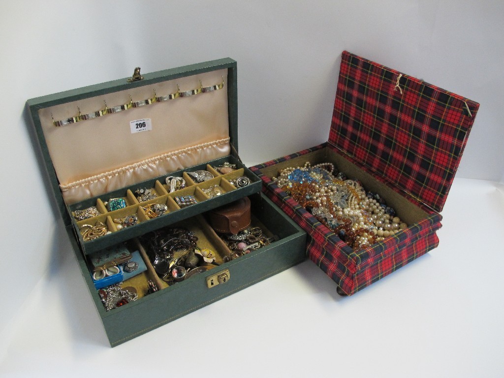 Appraisal: A lot comprising two boxes of costume jewellery