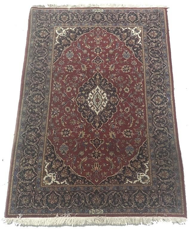 Appraisal: Very Fine Signed Persian Kashan Carpet Very fine signed Persian