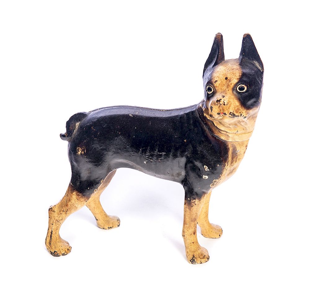 Appraisal: Cast Iron Boston Terrier Doorstop Shows normal wear Please Email