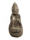 Appraisal: OCEANIA FERTILITY FIGURE - Basalt Carving of Seated Crowned Man