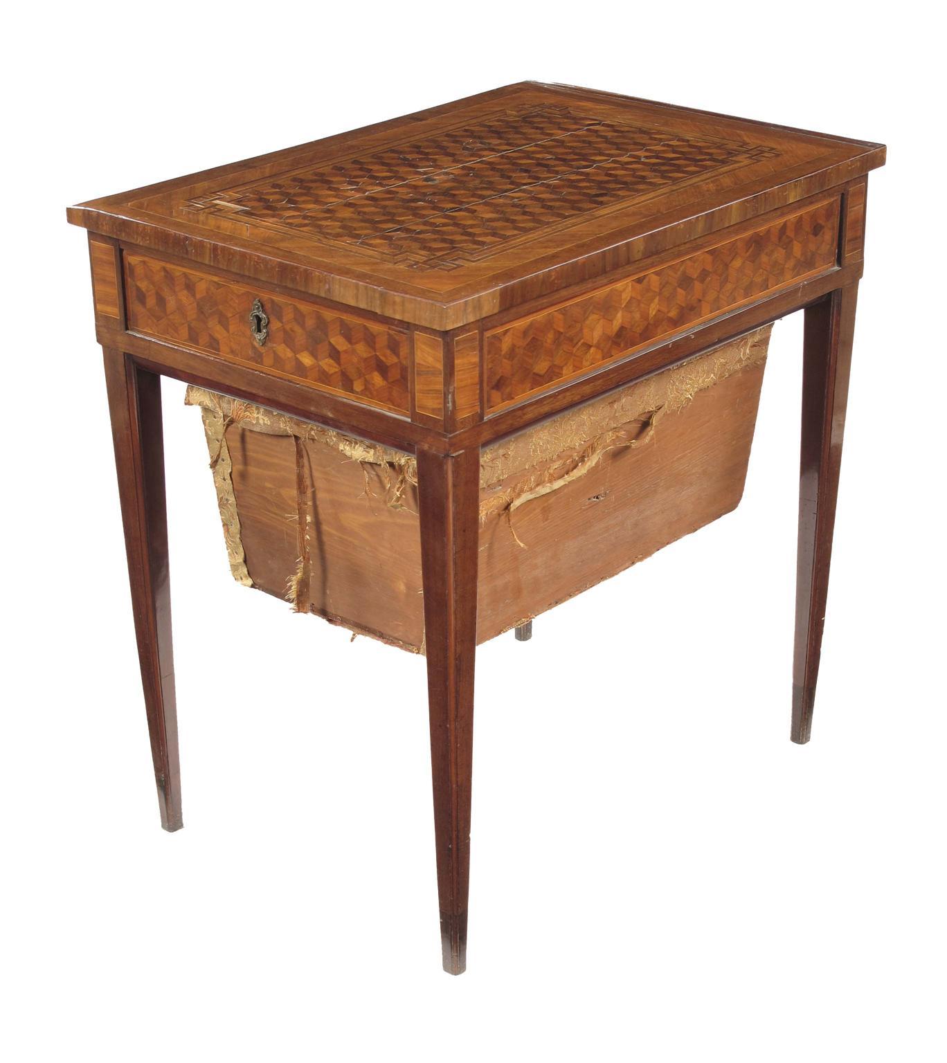 Appraisal: A Louis XVI cube parquetry side table