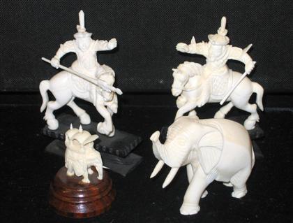 Appraisal: Four Ivory Miniatures likely Chinese th c Assortment of quadruped