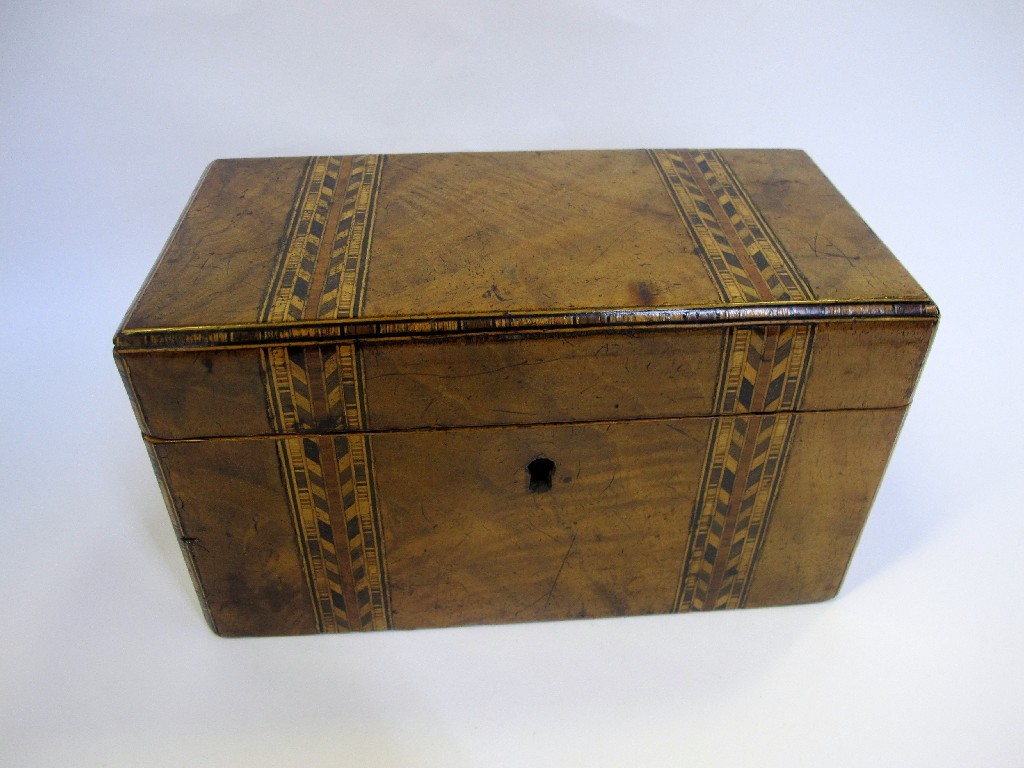 Appraisal: Tunbridgeware inlaid tea caddy some losses