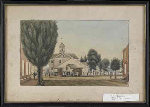 Appraisal: William Britton American active ca watercolor on paper view of