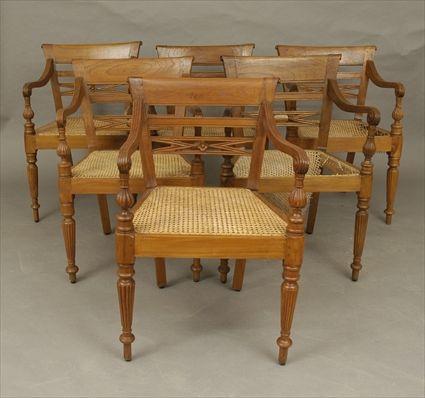 Appraisal: Assembled Group of Six Anglo-Indian-Style Armchairs