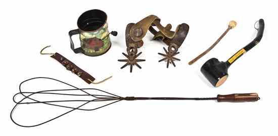 Appraisal: A Set of Vintage Iron and Leather Spurs together with