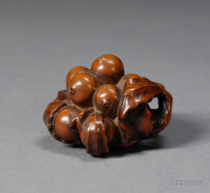 Appraisal: Boxwood Netsuke th century study of fruit and foliage