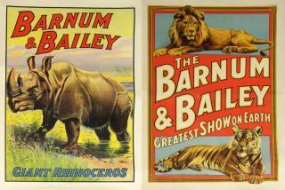 Appraisal: Two Vintage Barnum Bailey Circus Lithograph Posters Barnum Bailey Giant