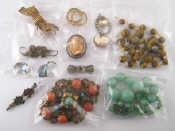 Appraisal: A mixed lot of costume bead and white metal tests