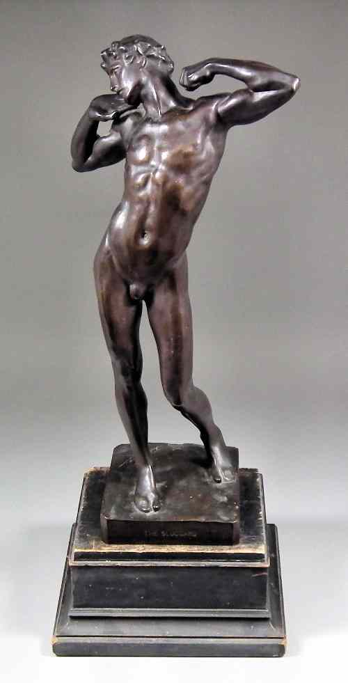 Appraisal: Lord Frederick Leighton - - Good brown patinated bronze figure