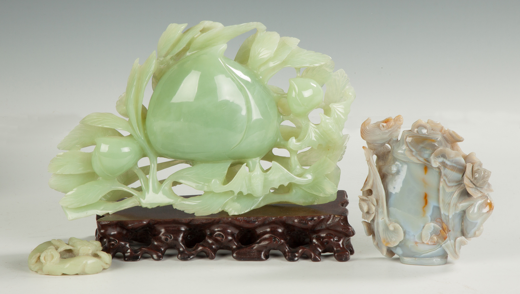 Appraisal: Chinese Carved Jade Agate th cent Carved Jade water buffalo