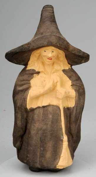 Appraisal: Paper Mache Witch with Large Hat Broom Condition Excellent Size